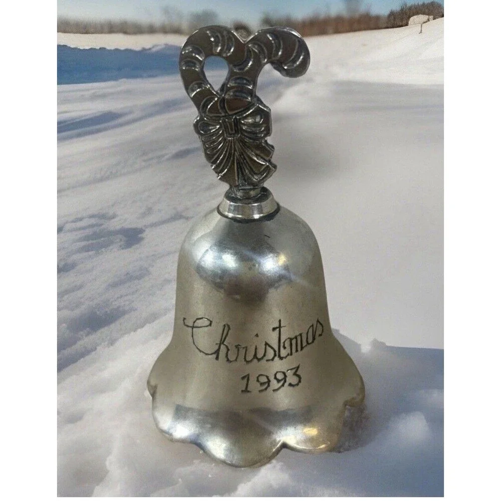 Vintage 90s Silverplated Christmas Bells Set 1990 1993 1995 Holiday